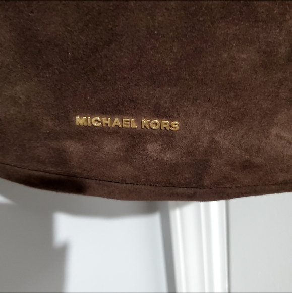 Michael Kors Handbags - Michael Kors Dark Brown Suede Leather Bag